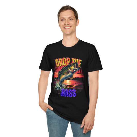 Black Largemouth Bass Fishing Graphic Tee "Drop the Bass" | Jim's Fishing Apparel