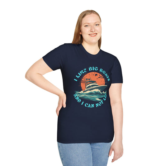 Boat/Yacht Fishing Graphic Tee "I Like Big Boats and I Can Not Lie" | Jim's Fishing Apparel