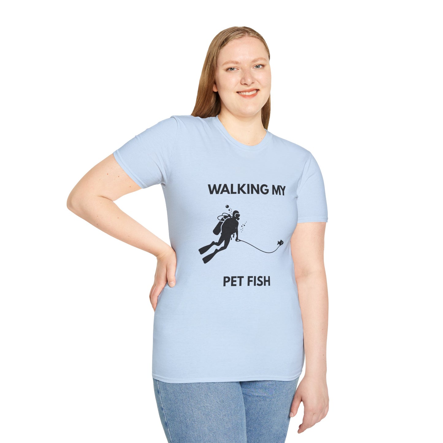 Scuba Diving/Fishing Graphic Tee "Walking My Pet Fish" | Jim's Fishing Apparel