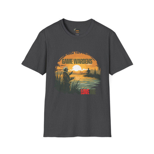 Sunset Fishing River Graphic Tee "Game Wardens Love Me" | Jim's Fishing Apparel